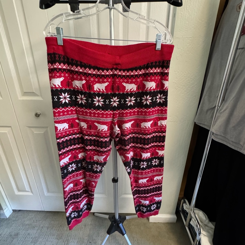 Torrid Red and Black Cozy Joggers with Festive Pattern